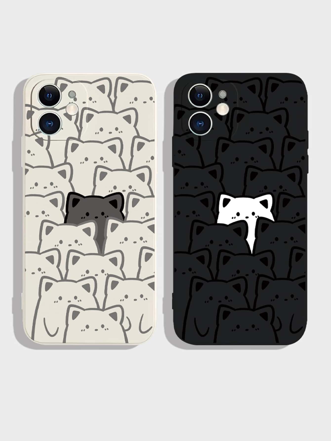 Cute 2pcs Couple Magic Cube Creative Anti-Drop Phone Case Compatible With Iphone 11, 12, 13, 14, 15, 16, 12 Pro, 13 Pro Max, 16 Plus, XR, 14 Pro And Other Models Waterproof Shockproof Scratch Resistant