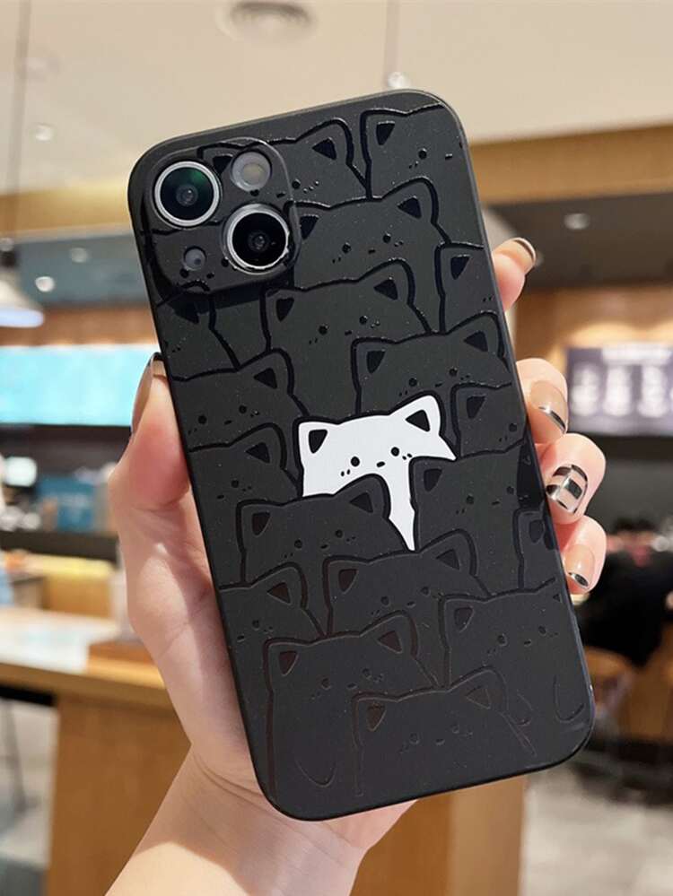 Black White Cute Cat Pattern Fashion 2pcs Couple Creative Shockproof Phone Case Compatible With IPhone 11, 12, 13, 14, 15, 16, 12 Pro, 13 Pro Max, 16 Plus, XR, 14 Pro, 17 Pro Max And Other Models Anniversary Gift Birthday Party