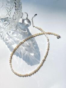 仿珍珠串珠银项链 女士新娘婚礼精美珠宝