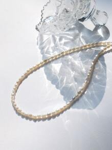 仿珍珠串珠银项链 女士新娘婚礼精美珠宝