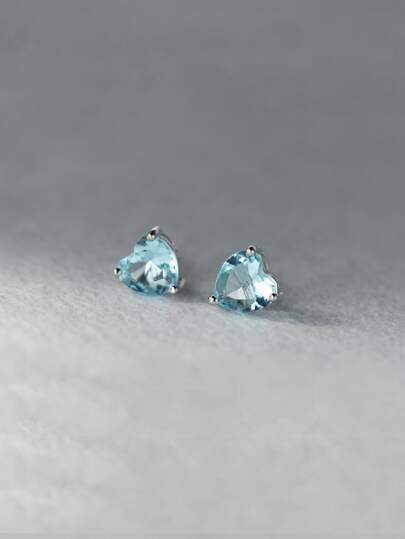 CHOSHILAR أقراط مرصعة بالزركون المكعب بشكل قلب للفالنتين