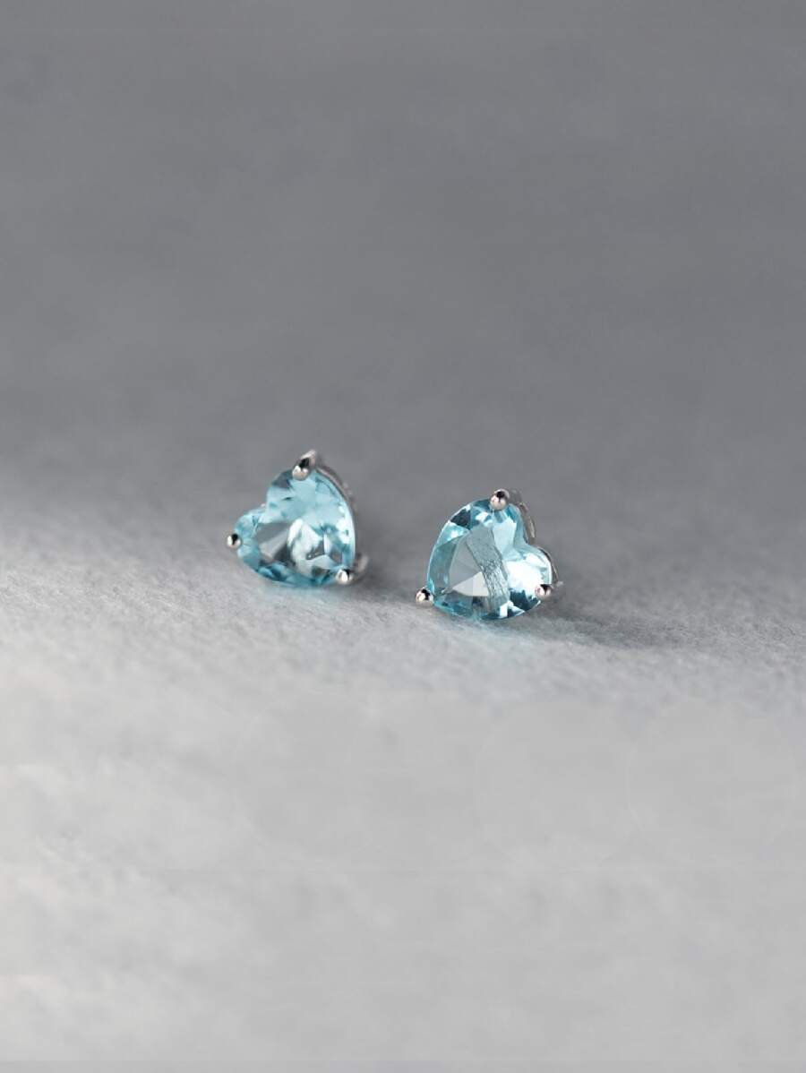 CHOSHILAR أقراط مرصعة بالزركون المكعب بشكل قلب للفالنتين