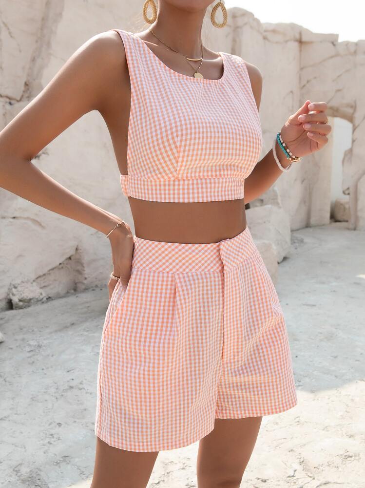 Soleia À Carreaux Top Court & Short - Multicolore - Voir 3