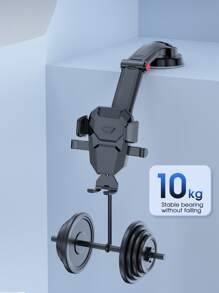 1pc Car Phone Holder, Adjustable Telescopic Suction Cup Photography Stand, Portable - Black - View 6