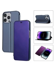 Hadaasi 1个紫色立体镜面电镀支架PU皮手机壳，兼容 17 Pro/17 Pro Max/17 Air/17、Galaxy A36/A17/S25 Ultra/Plus、POCO、荣耀X9c/X60 Pro、荣耀400/400 Pro/400 Lite，国际版，非国内版 - 紫羅蘭色 - 查看 6