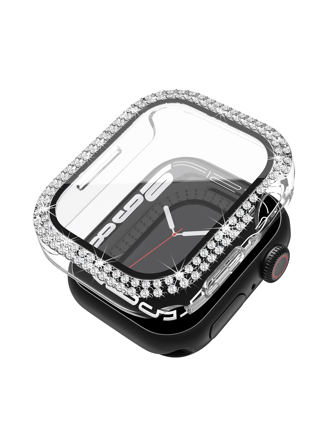 2 في 1 بديكور حجر الراين تصفيح غلاف و شاشة حماية الشاشة متوافق مع Apple Watch