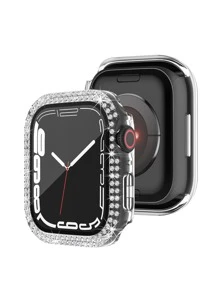 2 في 1 بديكور حجر الراين تصفيح غلاف و شاشة حماية الشاشة متوافق مع Apple Watch - شفاف - مشاهدة 4