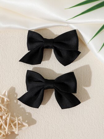 2入組女士蝴蝶結裝飾優雅髮夾