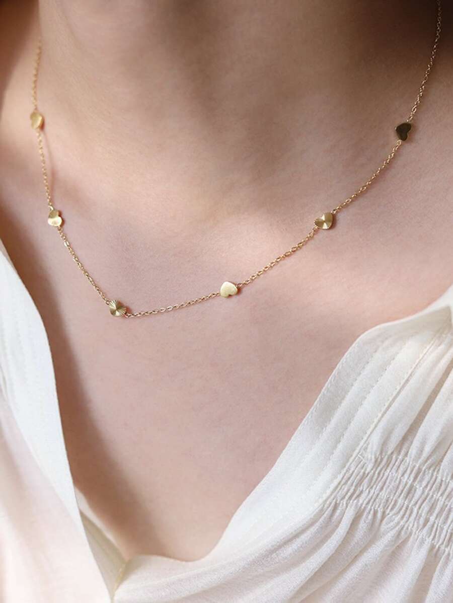 Vòng cổ trang trí trái tim - Vàng - Xem 1