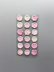 1 nhãn dán con dấu sáp hoa văn hỗn hợp - Hồng - Xem 3