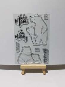 1pc Cartoon Graphic Silicone Stamp - Clear - View 1