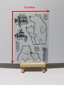1pc Cartoon Graphic Silicone Stamp - Clear - View 3