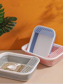 1 pieza plegable al azar Caja con Pala de arena para gatos - Multicolor - Ver 1