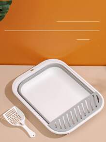 1 pieza plegable al azar Caja con Pala de arena para gatos - Multicolor - Ver 4