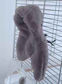 1pc Gray Plush Parrot Blanket Warm Nest Pad For Autumn And Winter, Suitable For Various Birds - Grey - View 2