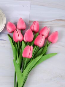 1入組PU人造花浪漫多用途人造鬱金香、派對、婚禮裝飾 - 粉色 - 查看 1