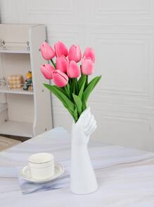 1入組PU人造花浪漫多用途人造鬱金香、派對、婚禮裝飾 - 粉色 - 查看 2