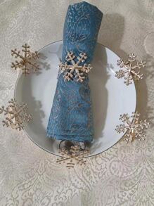 6pcs Snowflake Design Napkin Ring, Gold Napkin Buckle For Dining Table - Champagne - View 1