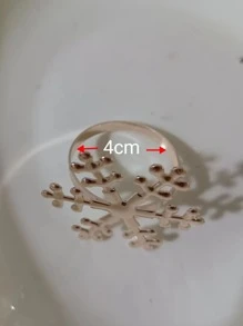 6pcs Snowflake Design Napkin Ring, Gold Napkin Buckle For Dining Table - Champagne - View 3