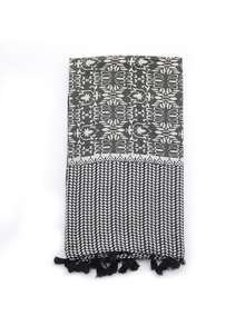 1pc Women Flower Pattern Tassel Decor Boho Scarf - Multicolor - View 2