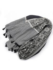 1pc Women Flower Pattern Tassel Decor Boho Scarf - Multicolor - View 4