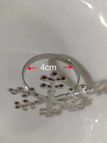 6pcs Snowflake Design Napkin Ring, Silver Napkin Buckle For Dining Table - Silver - View 3