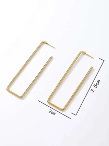 Bông tai vòng cổ thiết kế hình học - Vàng - Xem 3