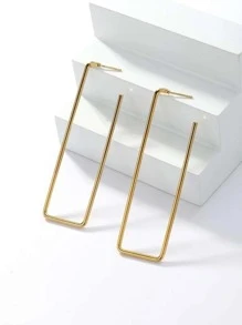 Bông tai vòng cổ thiết kế hình học - Vàng - Xem 4