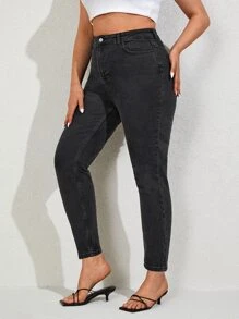 RueChic Jeans ajustados con cremallera - Gris Oscuro - Ver 5