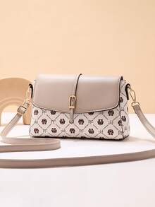 Túi Crossbody Nữ Thú vật Lá thư Có thể điều chỉnh được Đúng mốt - Màu be - Xem 2