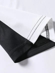 Manfinity Homme Camisetas de hombre con ajuste ceñido, cuello redondo y mangas cortas con lema casual - Multicolor - Ver 4