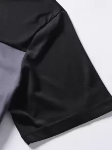 Manfinity Homme Camisetas de hombre con ajuste ceñido, cuello redondo y mangas cortas con lema casual - Multicolor - Ver 5