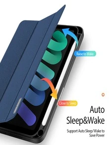 Funda compatible con iPad liso PU - Azul - Ver 5