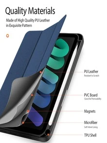 Funda compatible con iPad liso PU - Azul - Ver 6