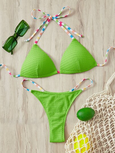 Halter Triangle Summer Beach Bikini Set