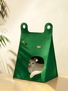 1pc Letter Patch Pet Bed - Multicolor - View 1