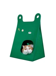 1pc Letter Patch Pet Bed - Multicolor - View 3