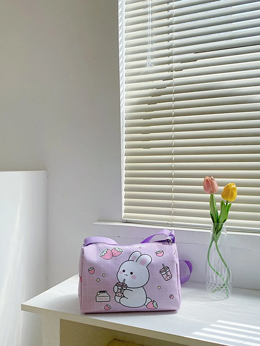 女孩卡通圖案水桶包中等拉鍊適用於日常 - 彩色 - 查看 1