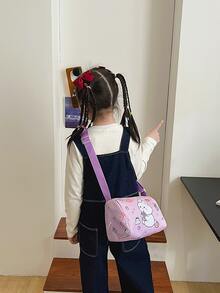 女孩卡通圖案水桶包中等拉鍊適用於日常 - 彩色 - 查看 2