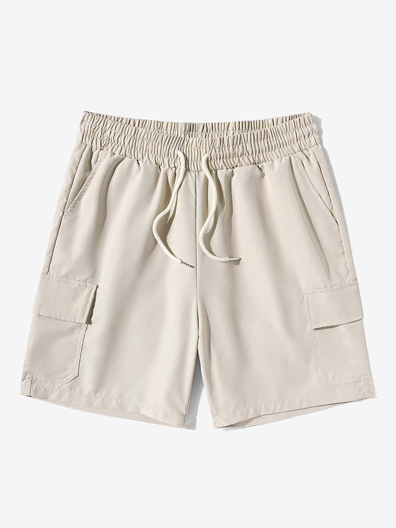 Chillumni 男士翻蓋口口袋束腰工裝短褲 - 杏色 - 查看 1