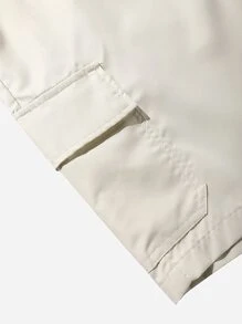 Chillumni 男士翻蓋口口袋束腰工裝短褲 - 杏色 - 查看 3