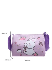 女孩卡通圖案水桶包中等拉鍊適用於日常 - 彩色 - 查看 8