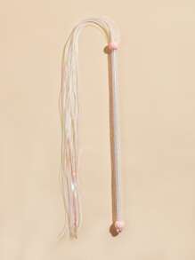 1入組絲帶裝飾逗貓棒 - 白色 - 查看 3