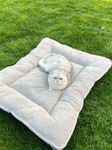 1pc Plush Pet Crate Mat