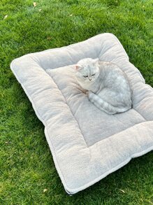 1pc Plush Pet Crate Mat