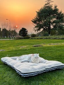 1pc Plush Pet Crate Mat