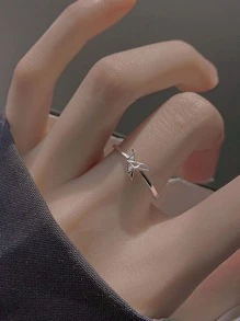 Cuff nhẫn trang trí cần cẩu giấy - Bạc - Xem 1