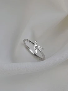 Cuff nhẫn trang trí cần cẩu giấy - Bạc - Xem 2