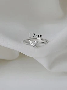 Cuff nhẫn trang trí cần cẩu giấy - Bạc - Xem 3