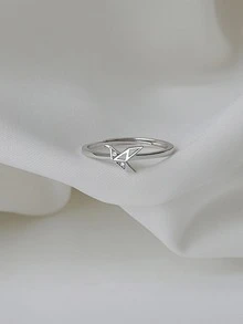 Cuff nhẫn trang trí cần cẩu giấy - Bạc - Xem 4